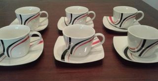 Juego café 6 tazas porcelana.