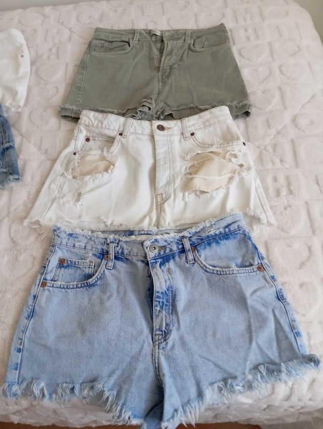 3 shorts mujer talla 38 - varios colores