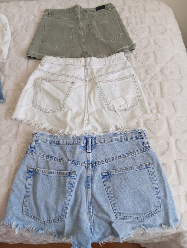 3 shorts mujer talla 38 - varios colores