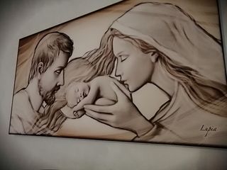 Natività, stampa su tela 