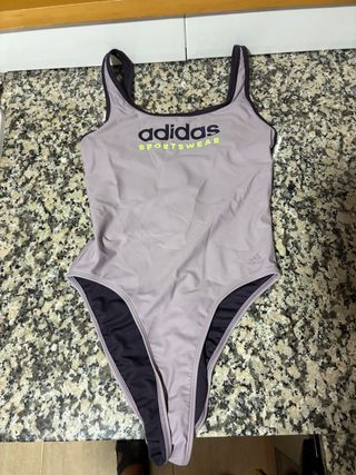 Bañador Adidas Sportwear Gris-Morado Talla 38