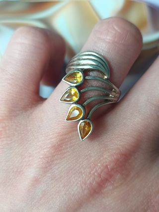 Anillo zafiros naturales 