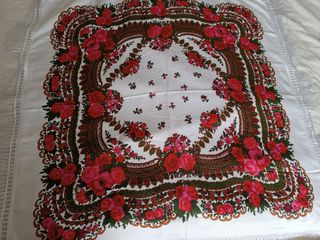 Mantón flecos blanco 120x120