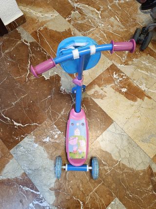 Patinete Peppa Pig infantil, 3 ruedas.