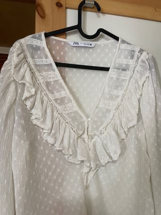 Blusa Zara blanca - Talla L