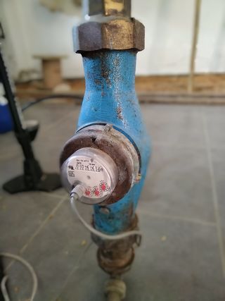 Contador agua - medidor cloro azul