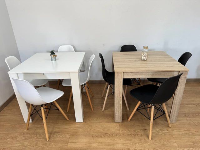 Mesa 80x80 Miramy con 4 Sillas Nórdicas, ENVIOS.