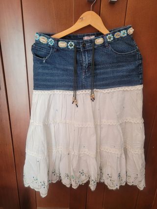 Falda vaquera F&2 con volantes - Talla 4