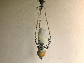 Lampadario con vetro centrale