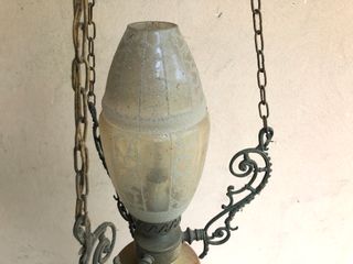 Lampadario con vetro centrale