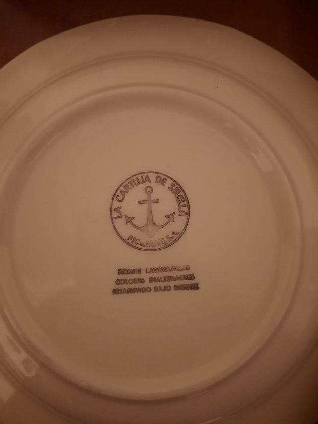 4 Platos Pickmans Cartuja de Sevilla - Porcelana,