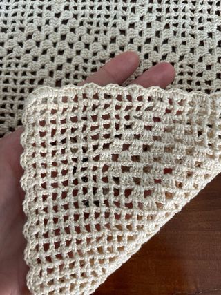 2 pezzi - Antico centro uncinetto a mano tovaglia