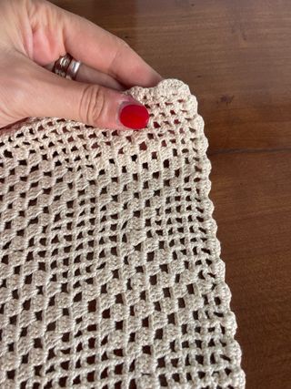 2 pezzi - Antico centro uncinetto a mano tovaglia