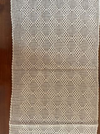 2 pezzi - Antico centro uncinetto a mano tovaglia