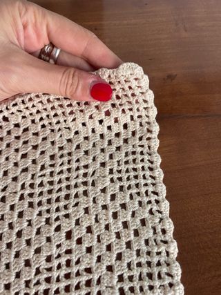 2 pezzi - Antico centro uncinetto a mano tovaglia