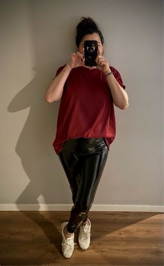 Leggings efecto cuero negras