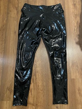 Leggings efecto cuero negras