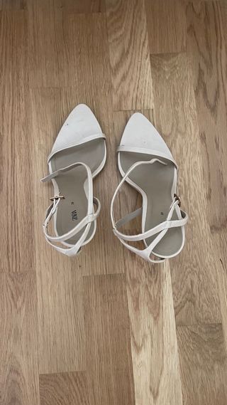 Sandalias tacón ZARA beige 39