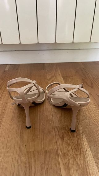 Sandalias tacón ZARA beige 39