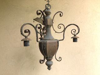 Lampadario corpo in legno (3 lampadine)