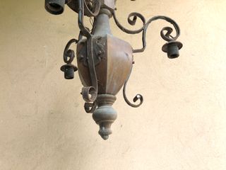 Lampadario corpo in legno (3 lampadine)