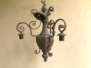 Lampadario corpo in legno (3 lampadine)