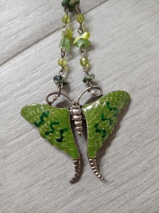 Collar y pendientes verdes | Plata