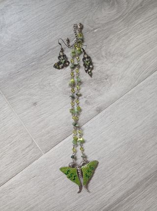 Collar y pendientes verdes | Plata