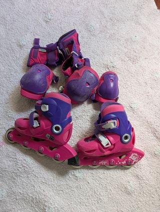 Patines Oxelo Play 3 niña 28-32 + protecciones