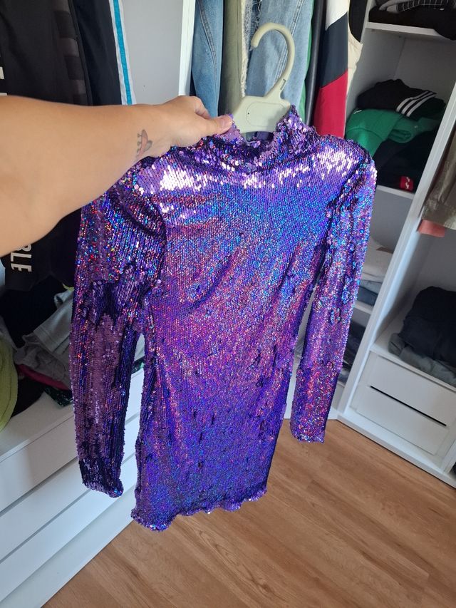 Vestido lentejuelas morado