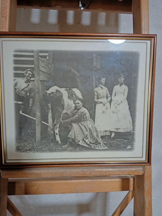 Vecchia stampa bianco e nero Vita in campagna