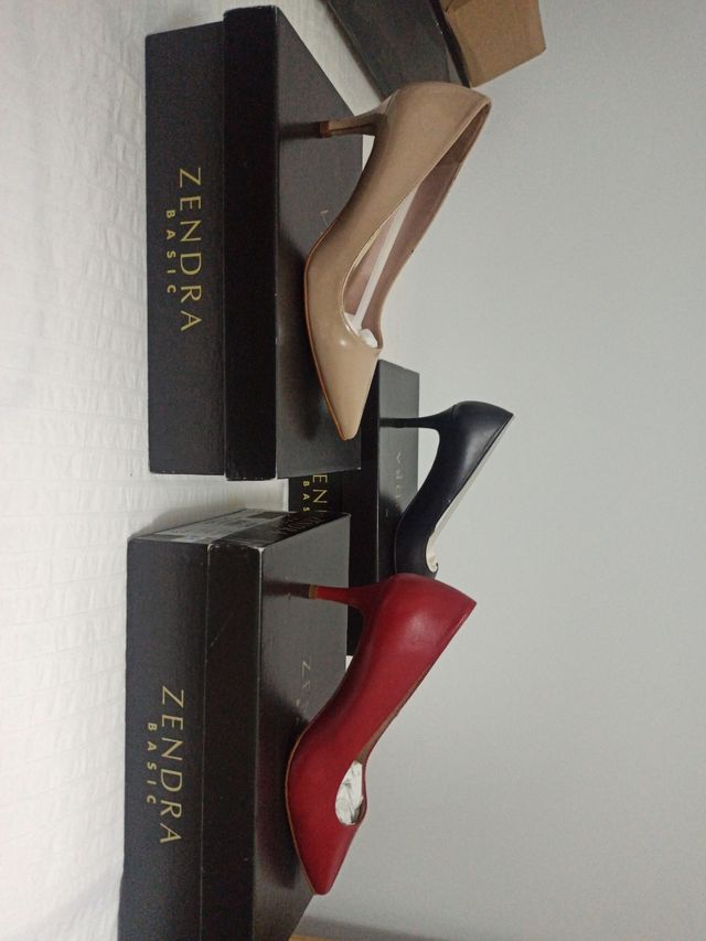 Tacones Zendra Basic - Beige y Rojo