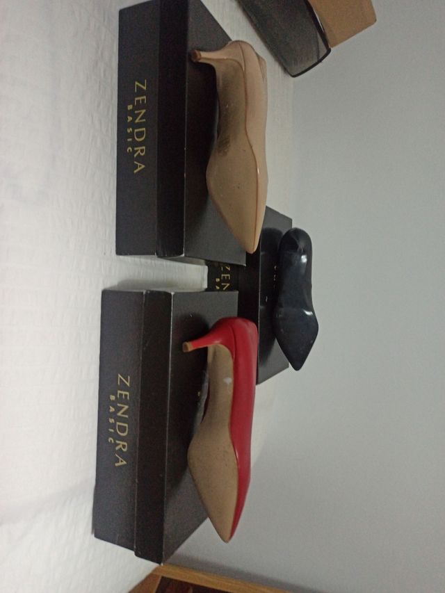Tacones Zendra Basic - Beige y Rojo