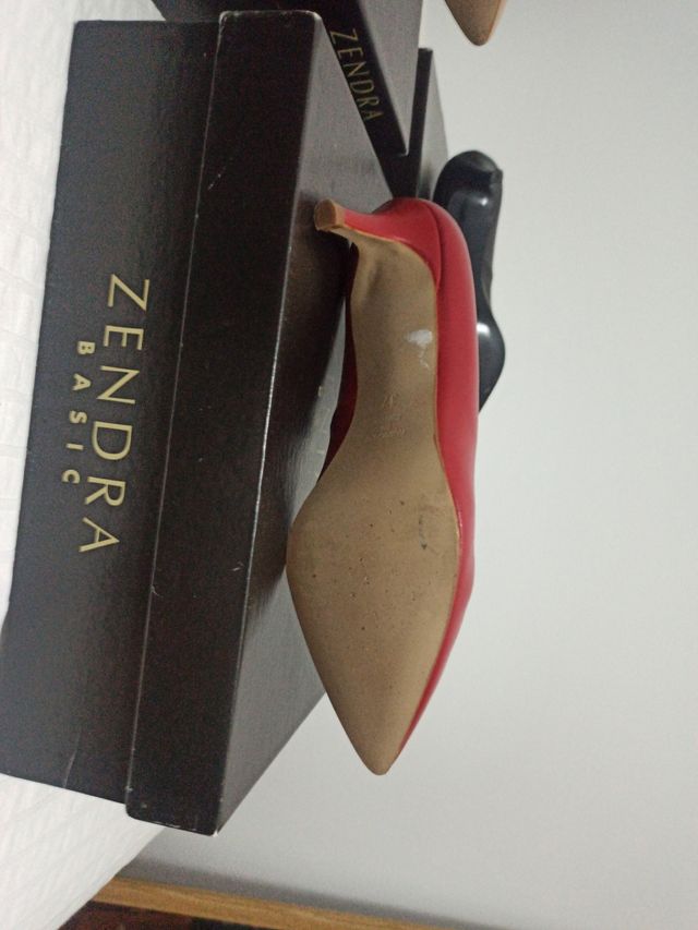Tacones Zendra Basic - Beige y Rojo