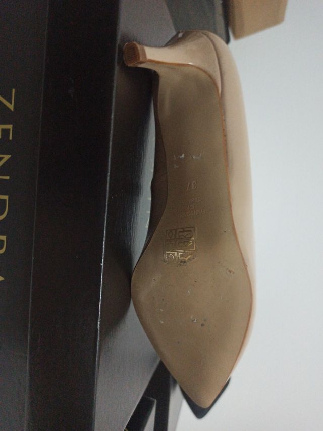 Tacones Zendra Basic - Beige y Rojo
