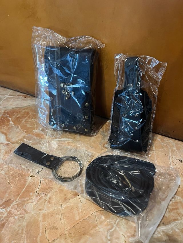 Cintura + marsupio + portamonete + accessori - Nero - NUOVO