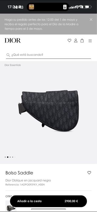 Bolso Dior Saddle - Jacquard Negro