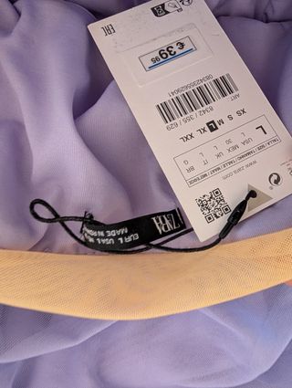 Vestido gasa palabra de honor zara