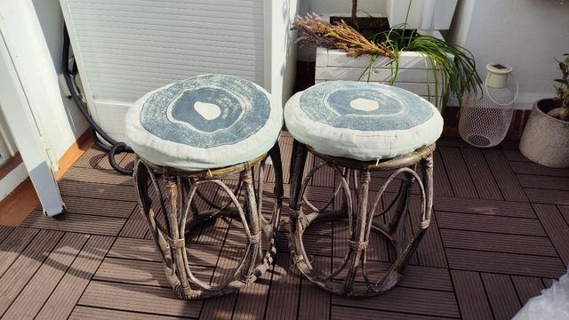 2 Taburetes Ratán - Estilo Vintage, únicos ❤️