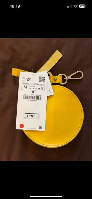 Monedero Zara Piel Amarilla