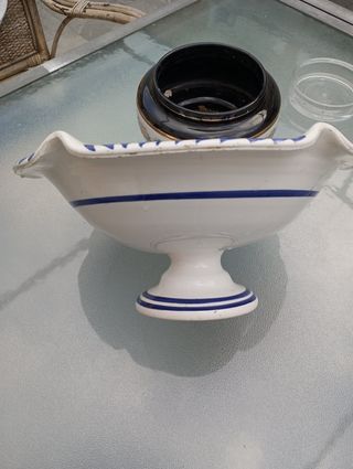 Frutero porcelana azul y blanco