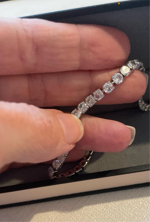 Pulsera plata y diamantes