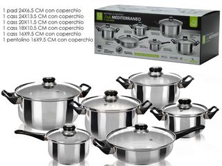 Batteria pentole 12pz acciaio inox Gusto casa