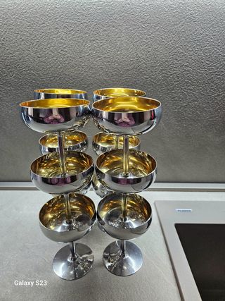 Set di 12 Coppe Vintage in Metallo Croma