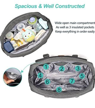 Bolso pañalera/ carrito de bebé - Welavila gris