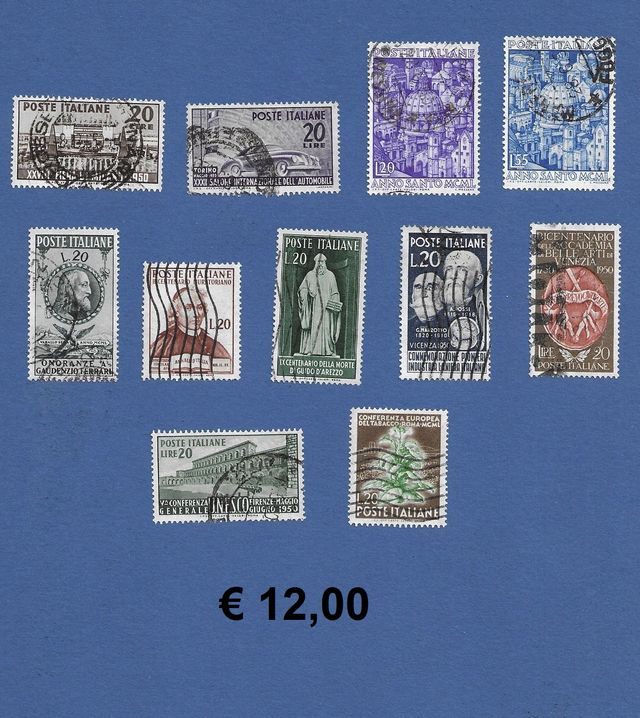 1950 Italia lotto francobolli usati
