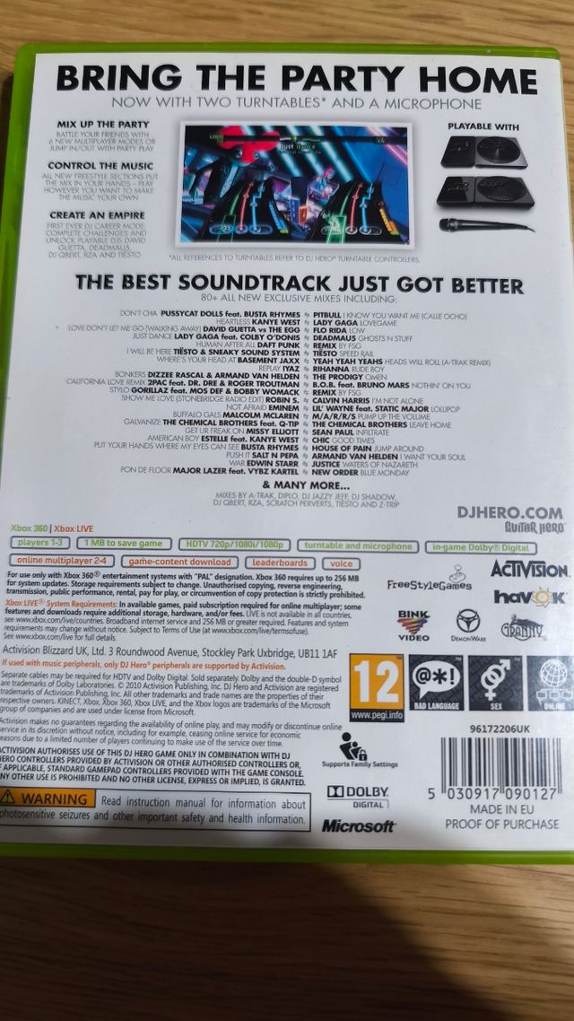 Dj Hero 1 y 2 Edición Renegade Xbox 360