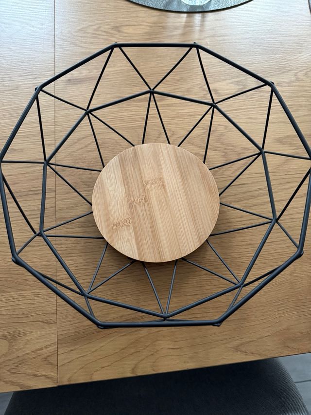 Centrotavola geometrico metallo-legno