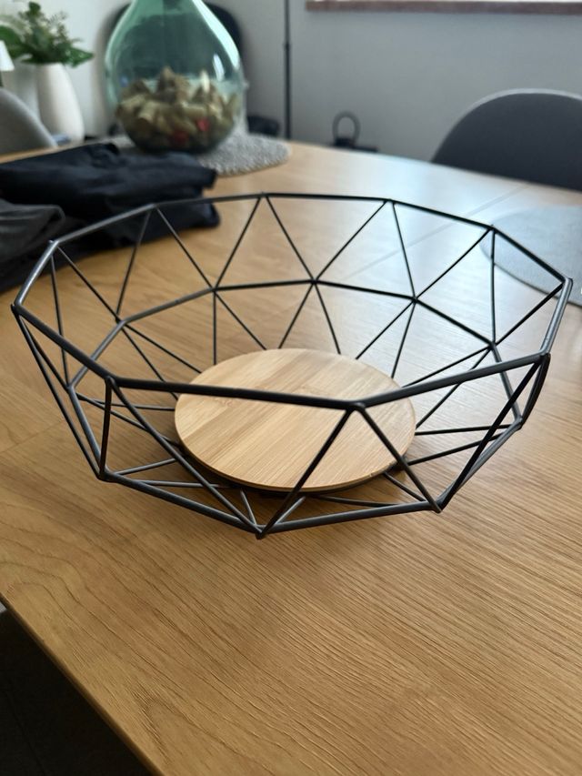 Centrotavola geometrico metallo-legno