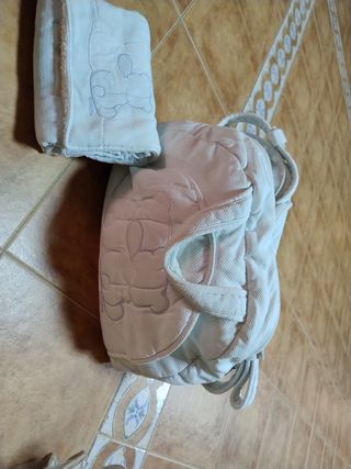 Bolso bebé+cambiador celeste
